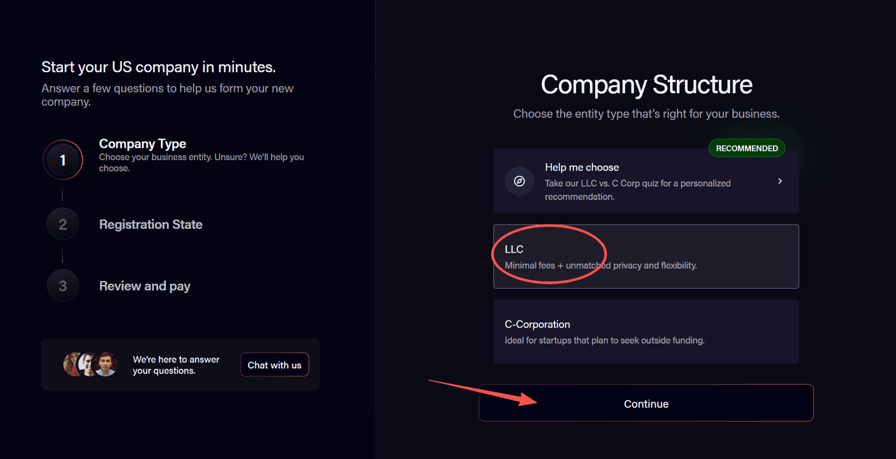 公司类型 Company:llc:操作截图 1